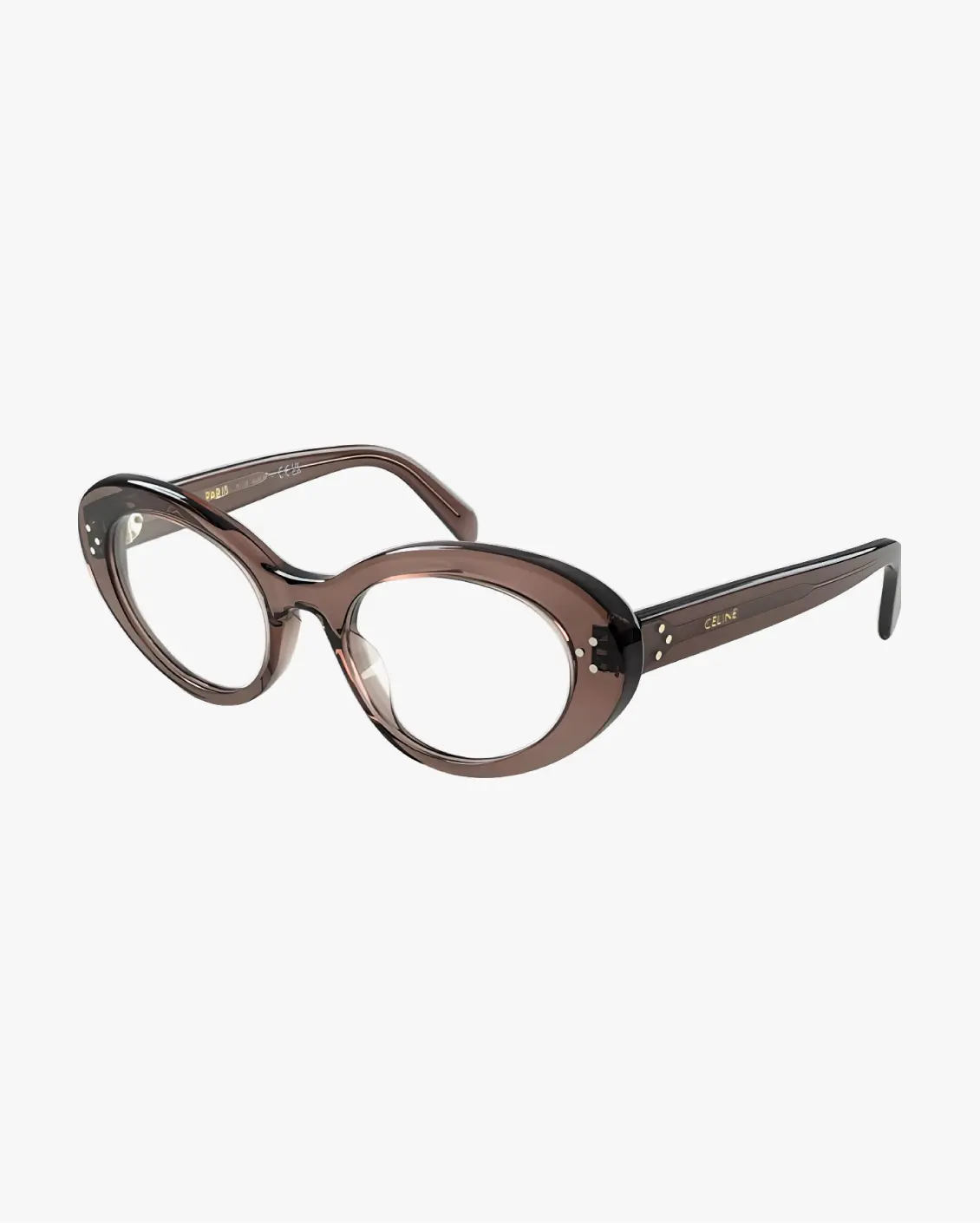 Oval Eyeglasses in Brown