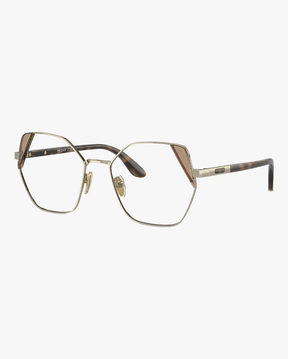 Hexagonal Eyeglasses in Havana